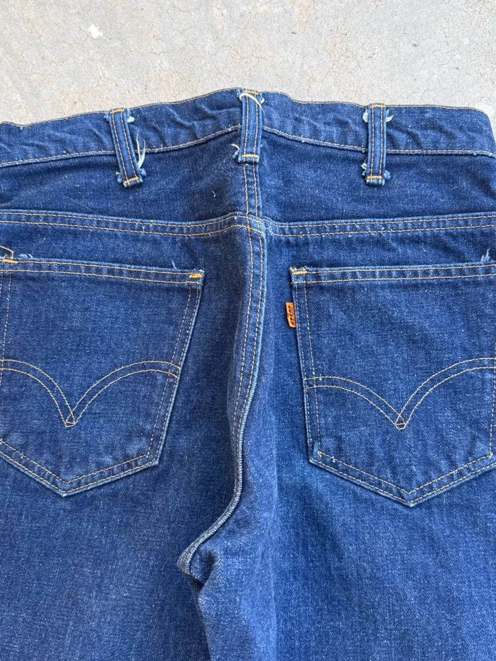 Vintage Levi’s Orange Tab Mens Flare Bell Bottom Jeans Dark Wash